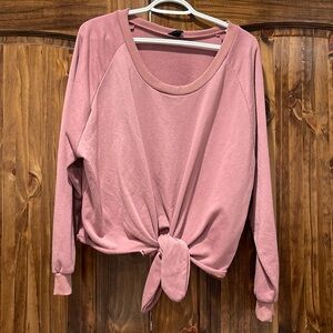 NUDE tie front long sleeve top